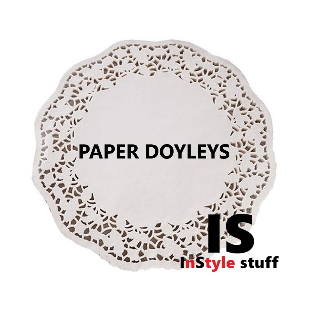PAPER DOYLEYS - DIVA ALAS TOPLES MAKANAN RENDA - DOILES DOILIES KERTAS UNDANGAN EMBOSSED BULAT PUTIH