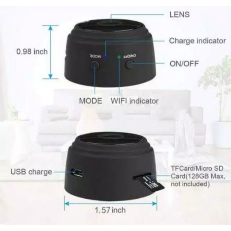 A9 Spy Camera  WiFi HD 5MP 1080P P2p Kamera CCTV Mini IP Cam Wireless Night