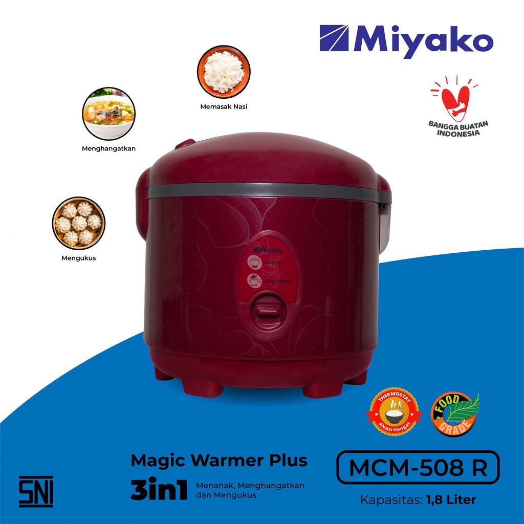 Magiccom Rice Cooker Miyako MCM 508 R Merah 3in1 1.8 Liter