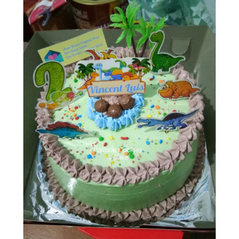 

Kue Ulang Tahun Tema Dinosaurus Hiasan Topper uk 20cm Vanilla Cake