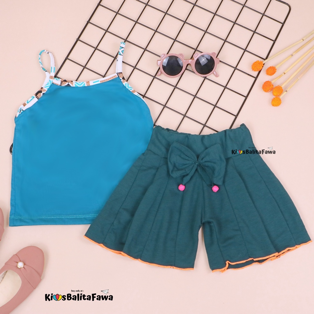 Setelan Mixed Pop uk 1-2 Tahun / Atasan Anak Perempuan Tanktop Rok Celana Polos Set Baju Kensi Cewek