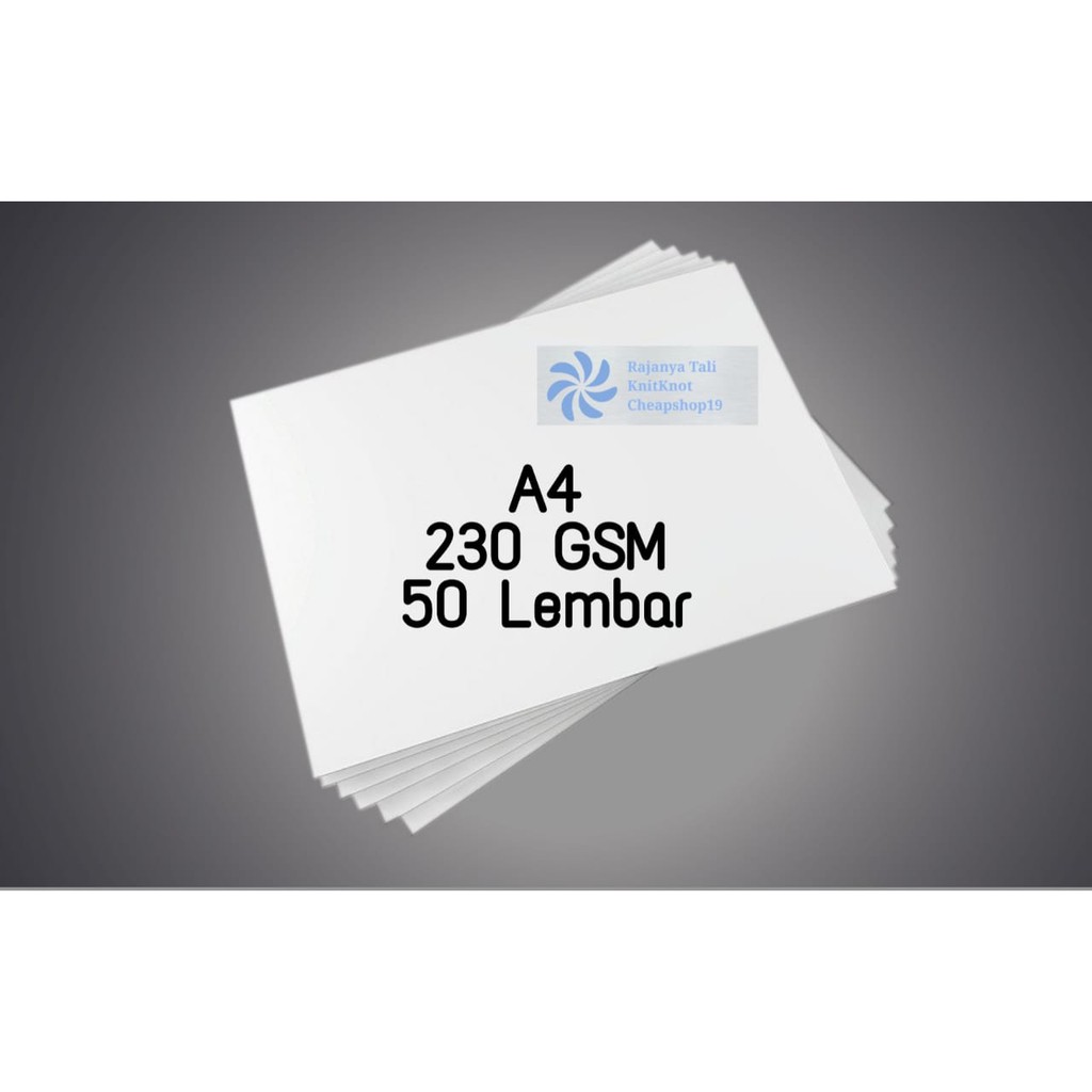 230 GSM Kertas Art Paper / Carton / Karton A4 Putih Glossy 230GSM