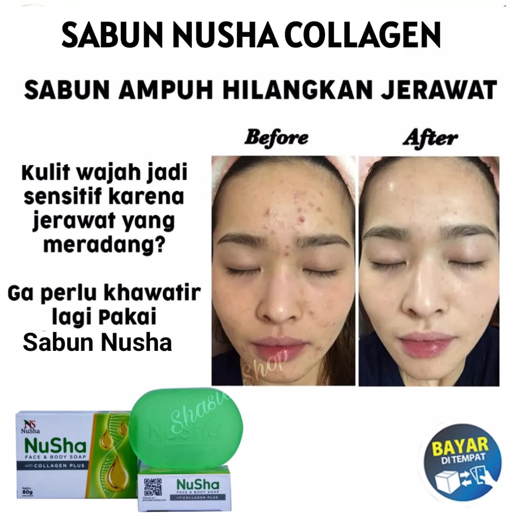 NUSHA Original Sabun Muka, Sabun Pembersih Wajah, Sabun Nusha 80g TERLARIS !!! ORIGINAL