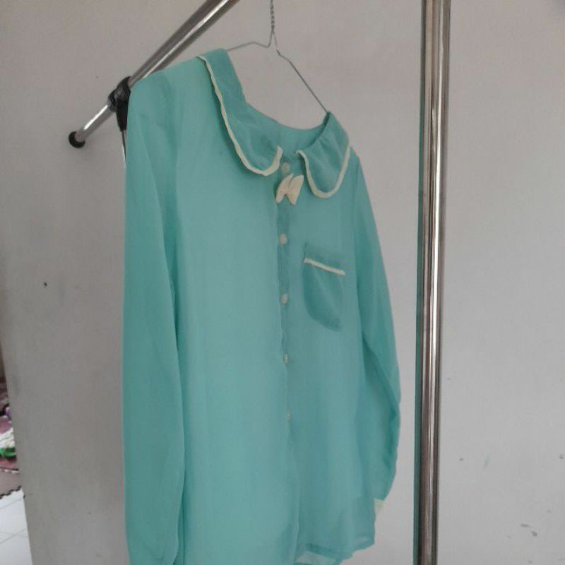 Blouse Atasan Hijau Tosca