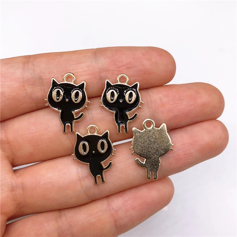 4 Pcs Liontin Kalung Alloy Model Kupukupubunga 30 Model Warna Hitam Untuk Wanita Charms