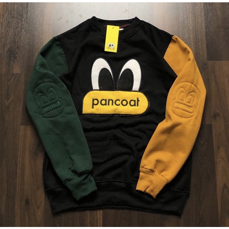 CREWNECK PANCOAT COMBY HITAM HIJAU KUNING BORDIR NEW & ORIGINAL