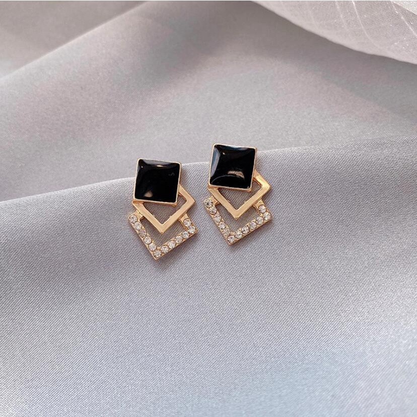 925 jarum perak geometris lingkaran anting-anting wanita Korea online influencer anting-anting Bahas