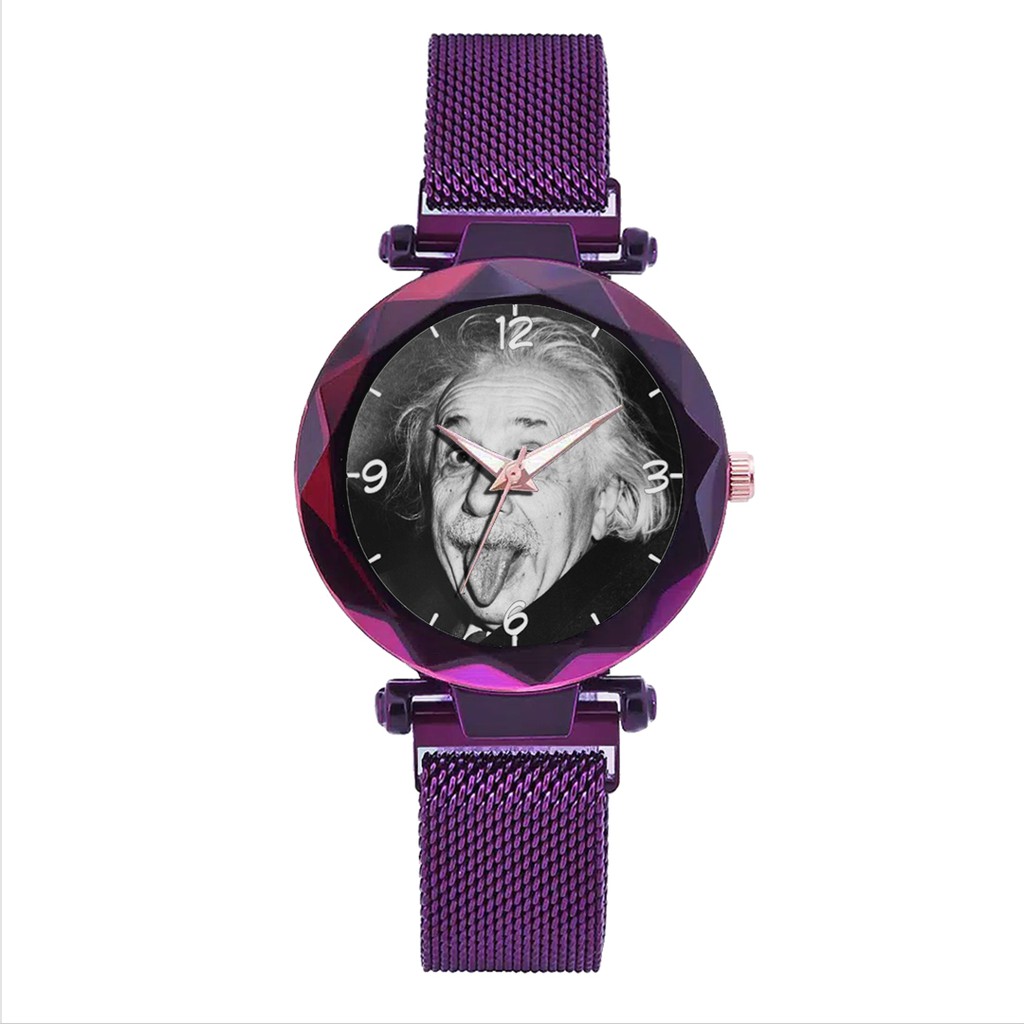 Jam Tangan Wanita Custom - ALBERT ENSTEIN Free Box &amp; Batre Cadangan