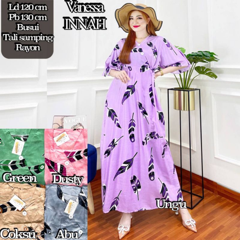 Daster Lowo Rayon Branded Viral Kekinian LD 120 Busui Resleting Depan Termurah