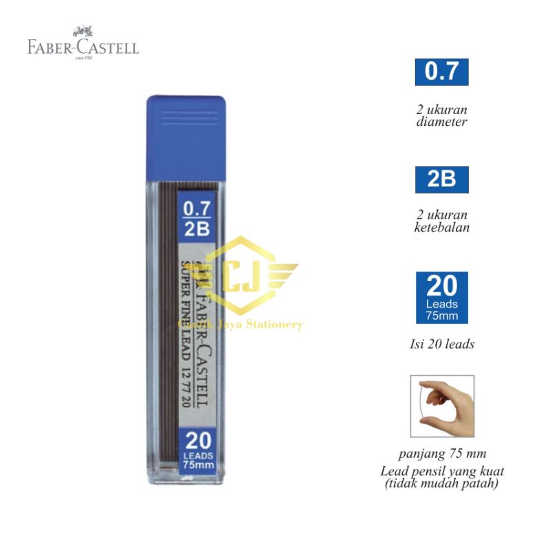 

Refill Isi Pensil Mekanik Faber Castell 2B 0.7 per Tube / 20 Leads