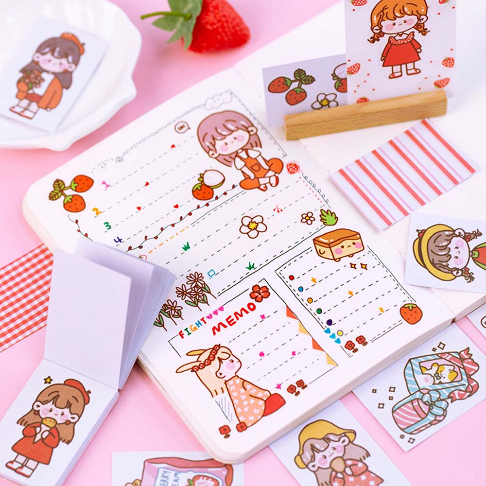 ELEGANT Gift Mini Decorative Sticker Girl Stationery Sticker Memo Sticky Notes Cute DIY Scrapbooking Photo Album Office School Kawaii 50 pcs/set Marker Book Diary Stickers