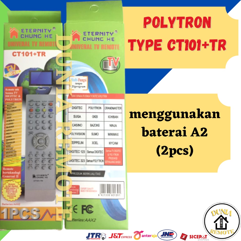 Remot Remote TV POLYTRON Tabung Multi Digitec Ninja ichiban zeppelin CT101 dus tanpa setting