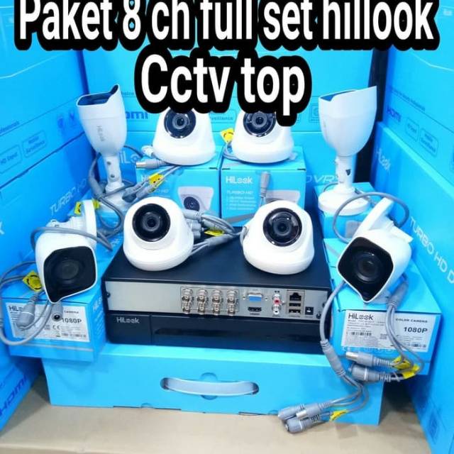 Paket cctv hilook 8 ch 2 MP + HDD 1 TB lengkap tinggal pasang