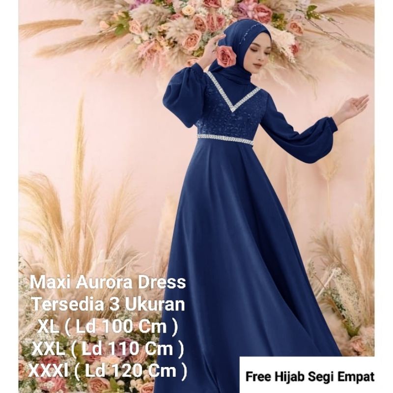 Gamis Perempuan Dewasa Terbaru Maxi Aurora Matt Moscrepe Ukuran Jumbo Model Kekinian Good qualty premium