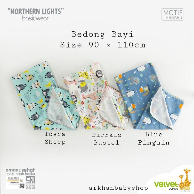 SATUAN (1PCS) BEDONG VELVET JUNIOR | BEDONG BAYI (Bebas Pilih Motif)