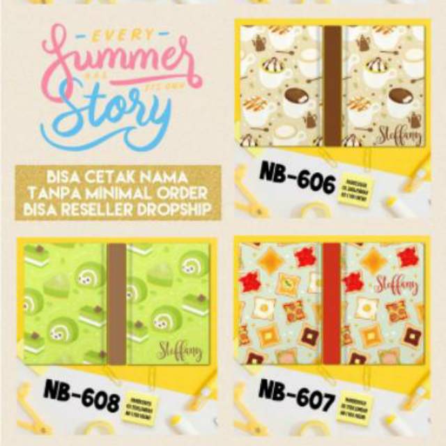 

Notebook A6 oktavo motif bread breakfast cake dessert lucu murah FREE CUSTOM NAMA