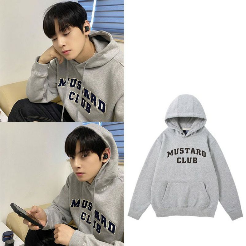 S - XXXXXL(6XL) Hoodie MUSTARD CLUB Cha Eun Woo K-Drama Jaket BIGSIZE OVERSIZE Abu Hitam Putih