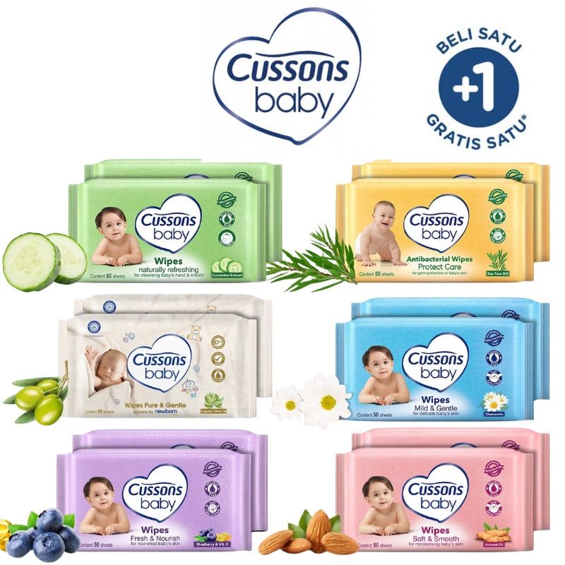 TISSUE BASAH CUSSONS BABY ISI 50 [BELI 1 GRATIS 1] / TISU BASAH CUSSONS BABY / TISUE BASAH CUSSONS B
