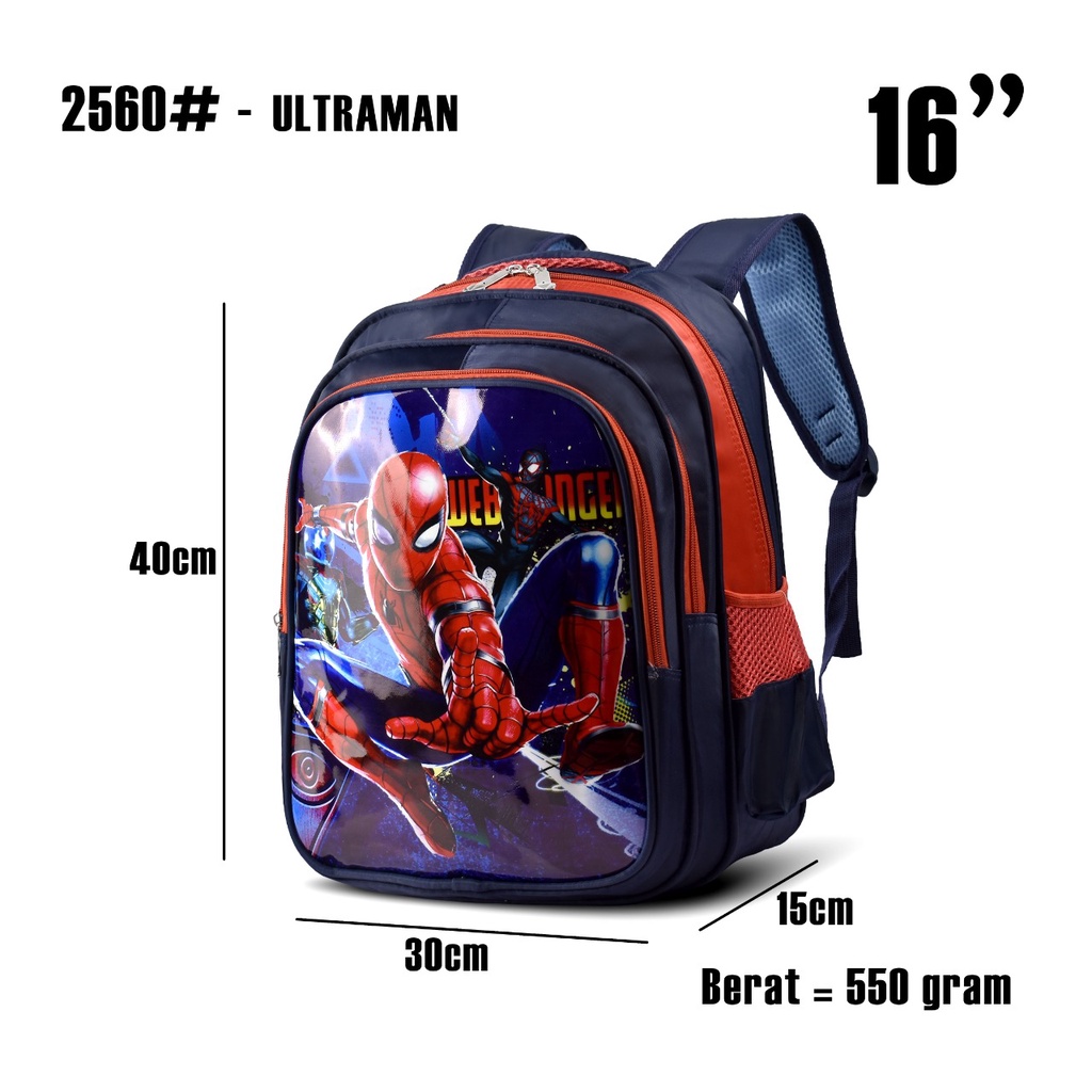 (RF) Tas Ransel Sekolah Anak Sekolah 2560-16 Inch Tas Anak SD Laki-Laki Dan Perempuan Tas Punggung Cartoon