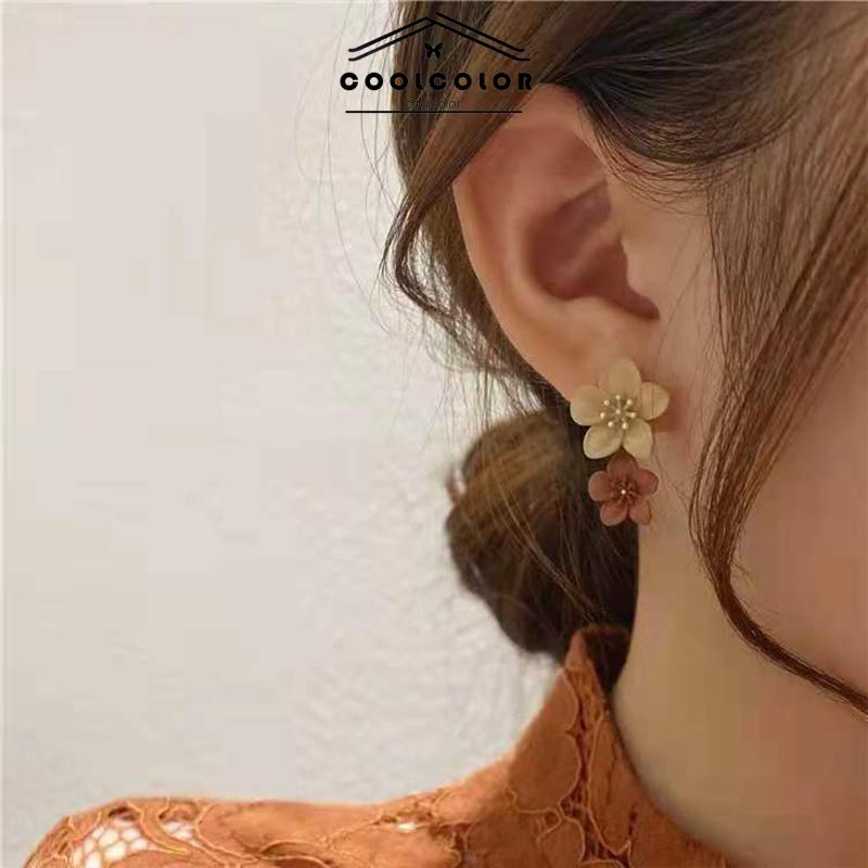 COD❤️Anting Bunga Kontras warna Spray bunga  Anti Karat Dan Anti Luntur Dewasa Gaya Korea Untuk Wanita Fashion Murah