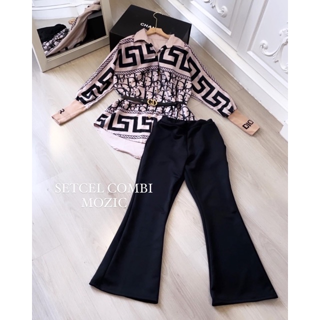 SETCEL DIO ( kemeja + kulot )-Combi mozic