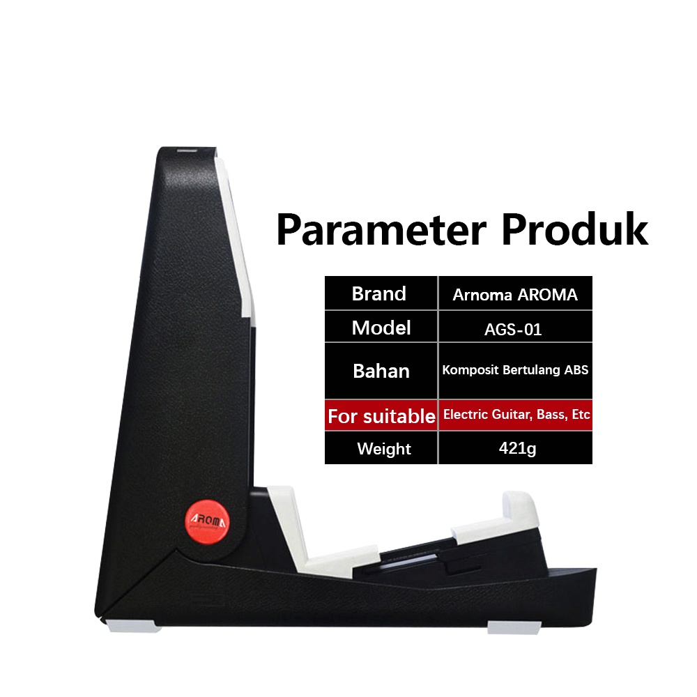 AROMA Lipat Gitar Stand AGS-01 Juga Mendukung Jazz Electric Guitar Bass Akustik Gitar Guitalele Universal