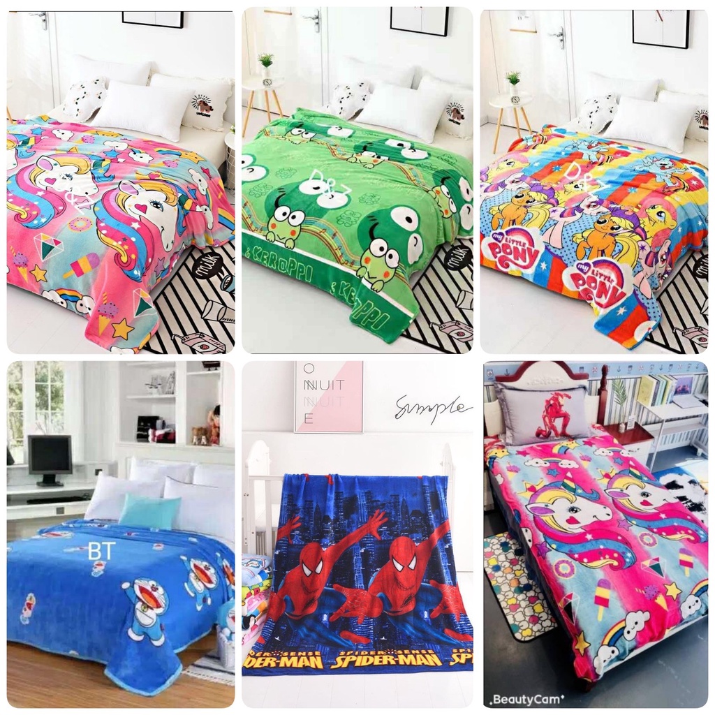 Selimut bulu karakter ukuran 140 x 200-1