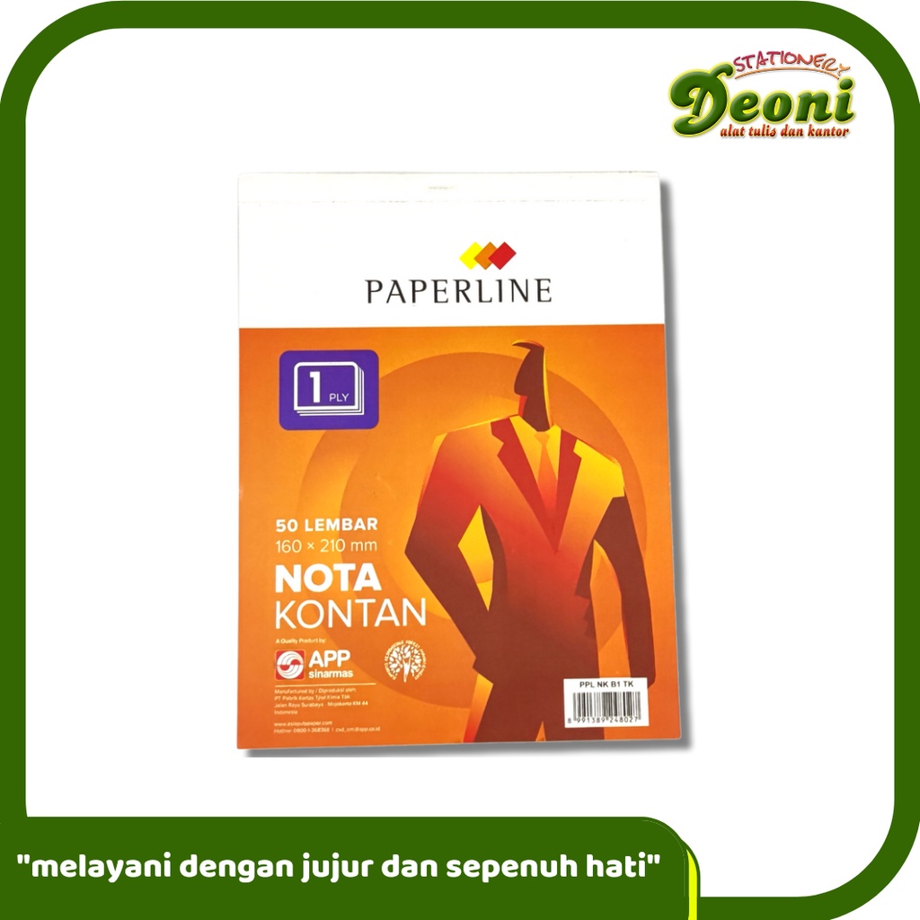 

PAPERLINE Nota Kontan 160 X 210mm 25 Set 1 Ply Besar