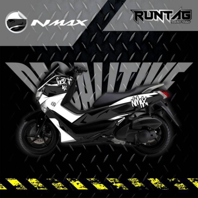 stiker decal striping motor yamaha nmax putih abstract