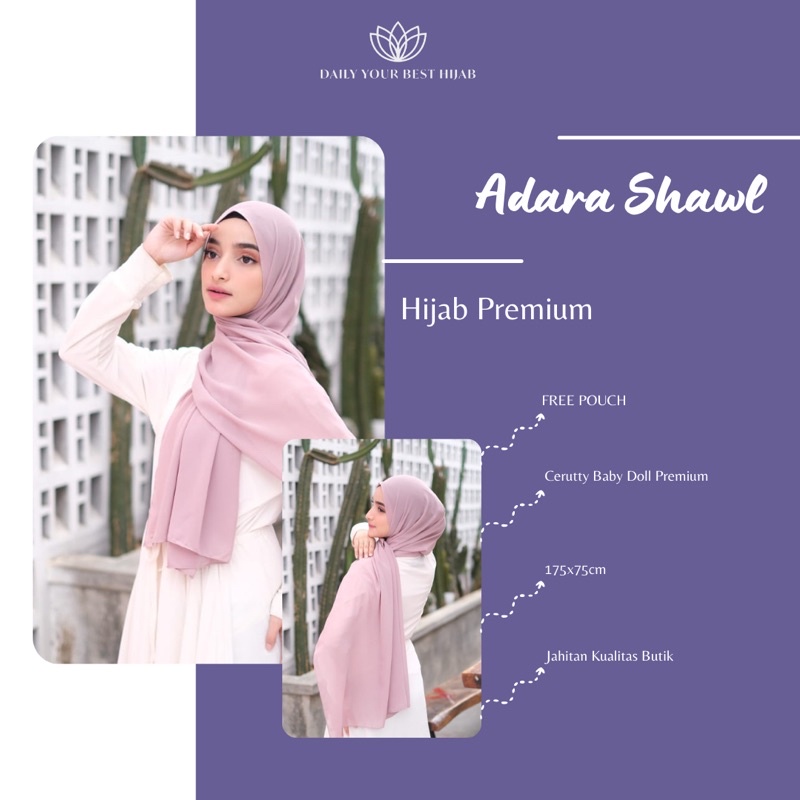 Adara Shawl / Pashmina Cerutty Baby Doll Premium 175x75cm