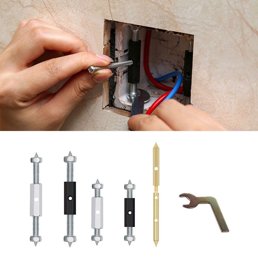 ROW 2/10PCS Junction Box Kit Cassette Repairer Repair Tool Socket Switch Recovery Dark Box Repair Pole 86/118/120 Type Bottom Wall Mount Damage Metal/Insulation Screws Support Rod