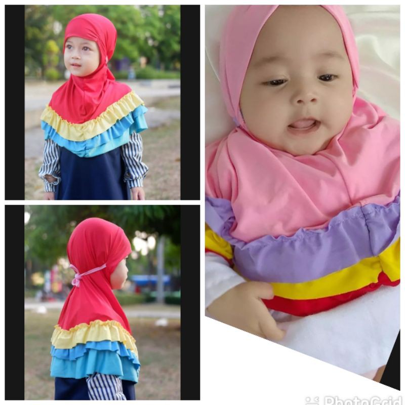 Jilbab Arsy Anak Instan 0 - 3 Tahun Jersey Premium Hijab Newborn Tk Bayi Lucu 6 - 12 Bulan Sekolah Sd 1 - 2