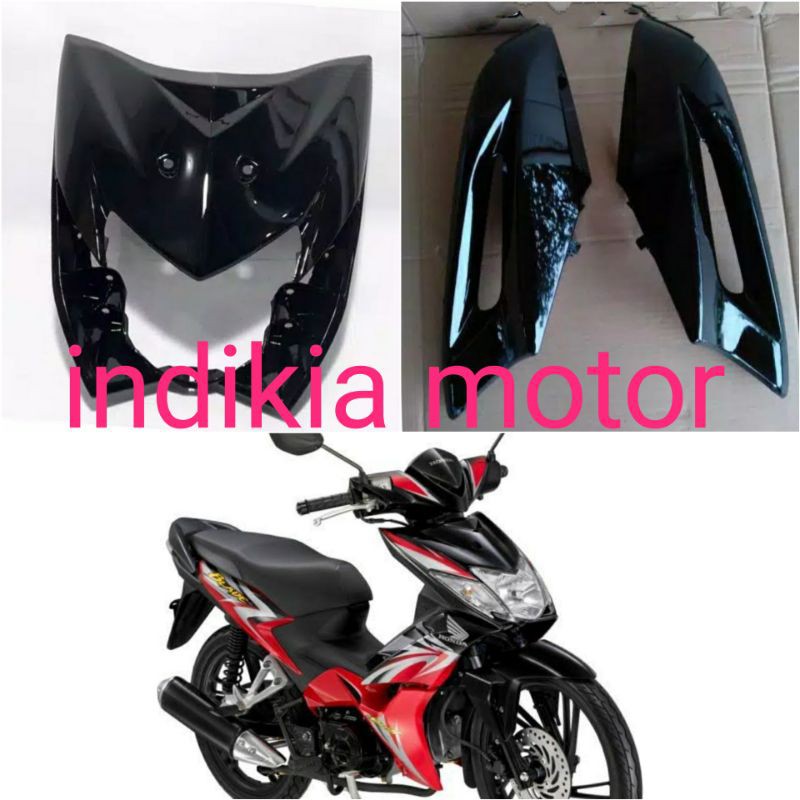 cover body depan tameng panel plus sayap samping Blade 110 hitam