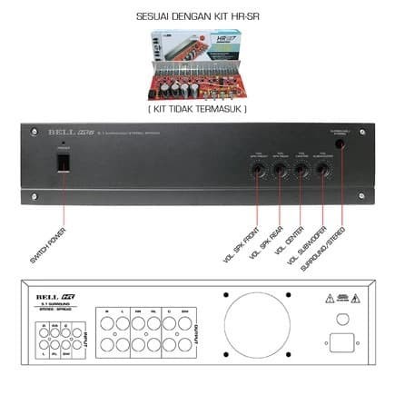 BOX BELL AMPLIFIER 5.1 HR-6 HR6 HR 6 STEREO AMPLIFIER HRSR BELL BGR BOX POWER AMPLI AUDIO 5.1 BELL