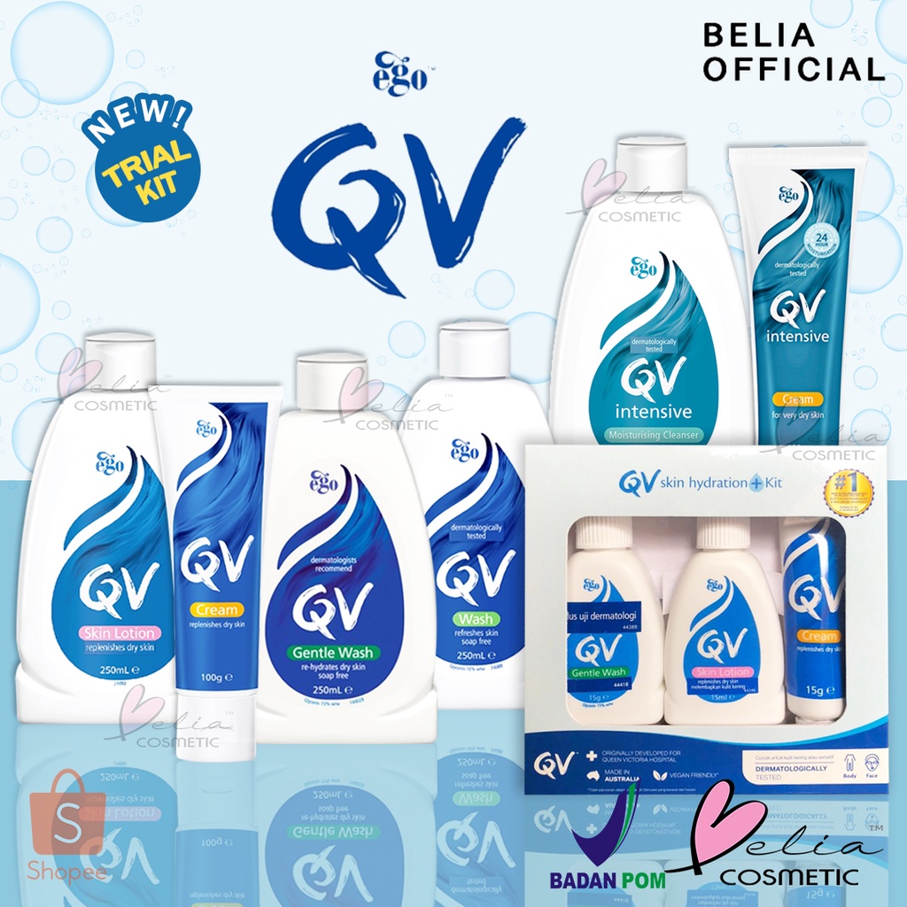 ❤ BELIA ❤ QV Gentle Wash 250ml | Cream 100g | Skin Lotion 250mL &amp; 500mL BPOM