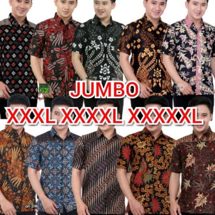 BEST SELLER BATIK PRIA XXXL XXXXL XXXXXL BAJU PRIA JUMBO LENGAN PENDEK FGF654663