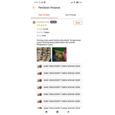 BABY CRAB 50GR EDISI SPONGEBOB