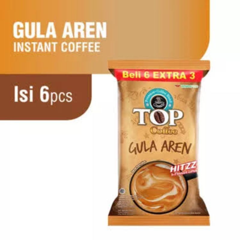 

Top Coffee Gula Aren 198 gr isi 6 Sachet x 22 gr + Free 3 Sachet #MDR