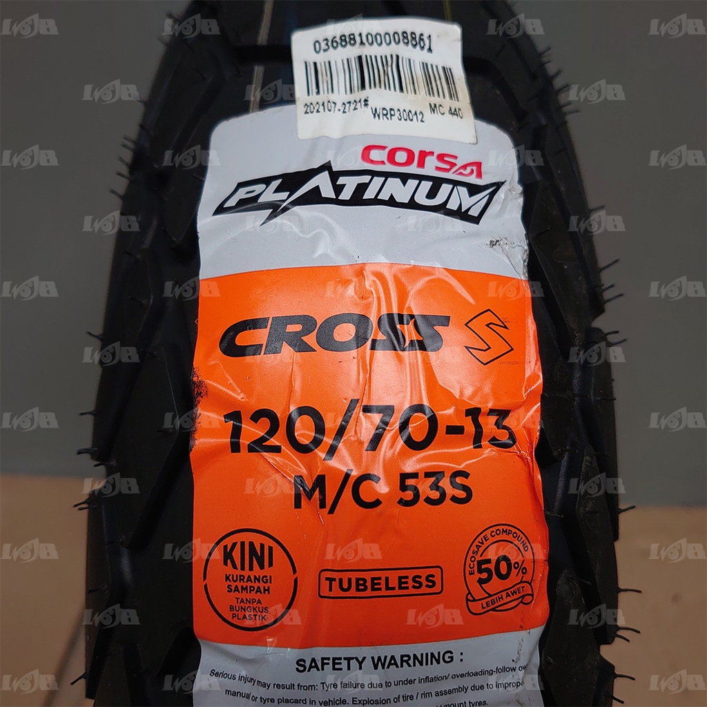 Ban CORSA 120/70-13 CROSS S Platinum Ban Luar Motor Tubeless Matic Nmax