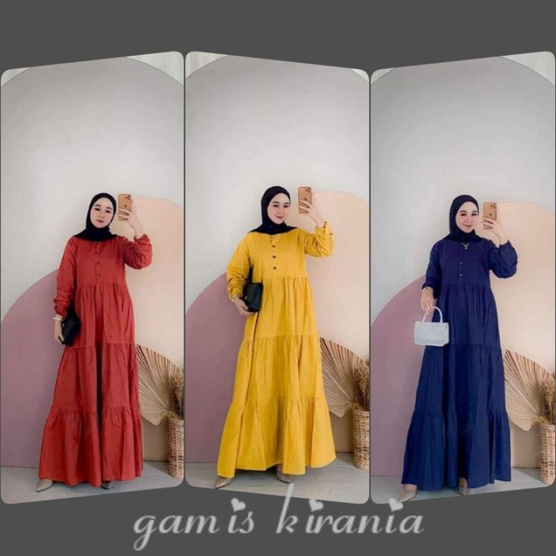 gamis kirania / gamis terbaru/ gamis rayon premium / maxi dress / gamis polos