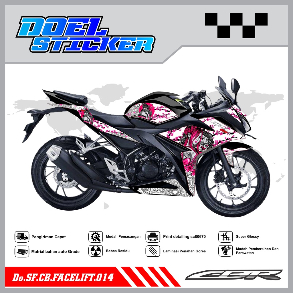 STICKER STRIPING CBR 150 R Facelift - STICKER STRIPING SEMI FULL LIST VARIASI HOLOGRAM , CROME CBR 150 R Facelift DOEL 014