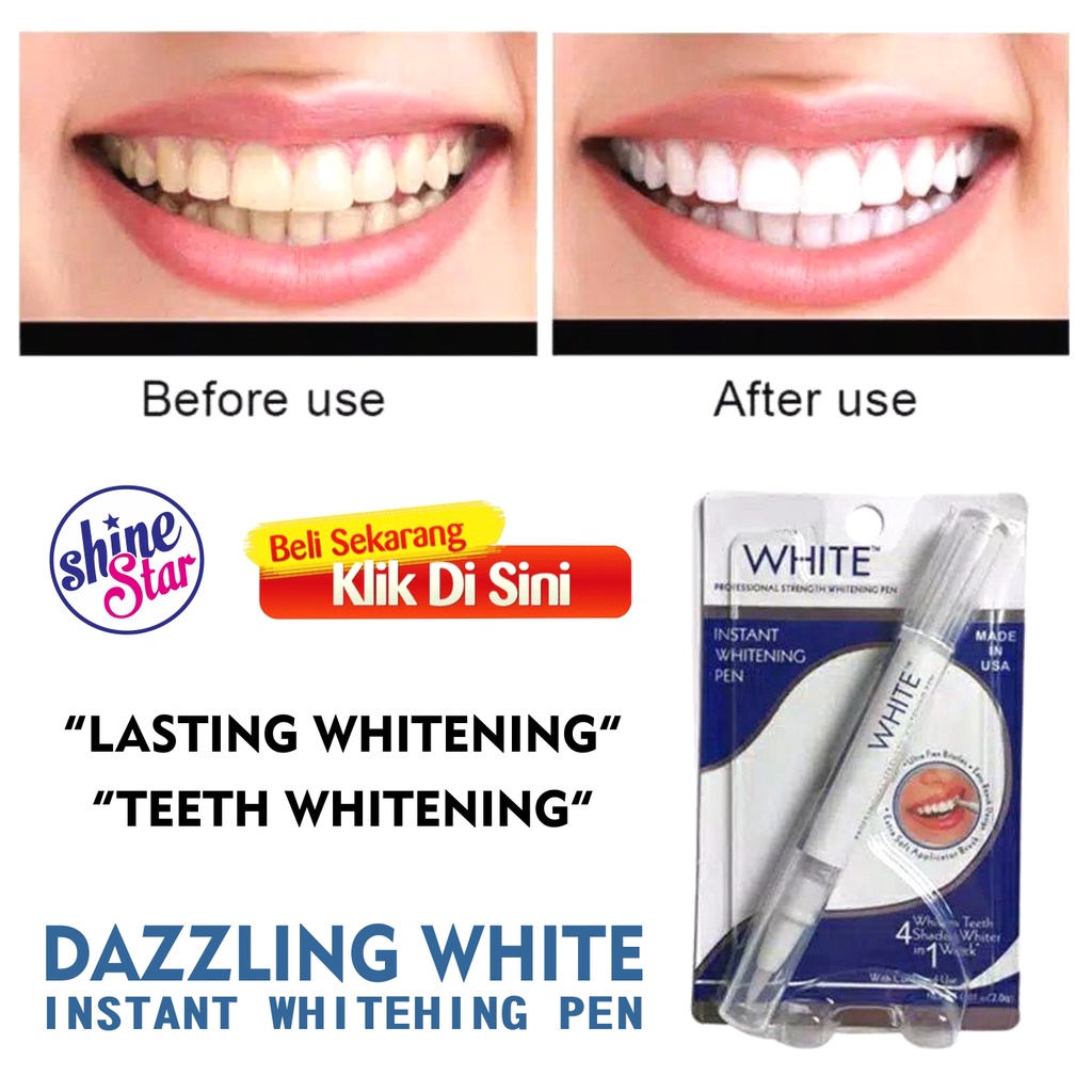 SHINE STAR - Dazzling White Pen Original - Pemutih Gigi Kuning Permanen / Pemutih Gigi Dazzling White Instant Teeth Whitening Gel Pen