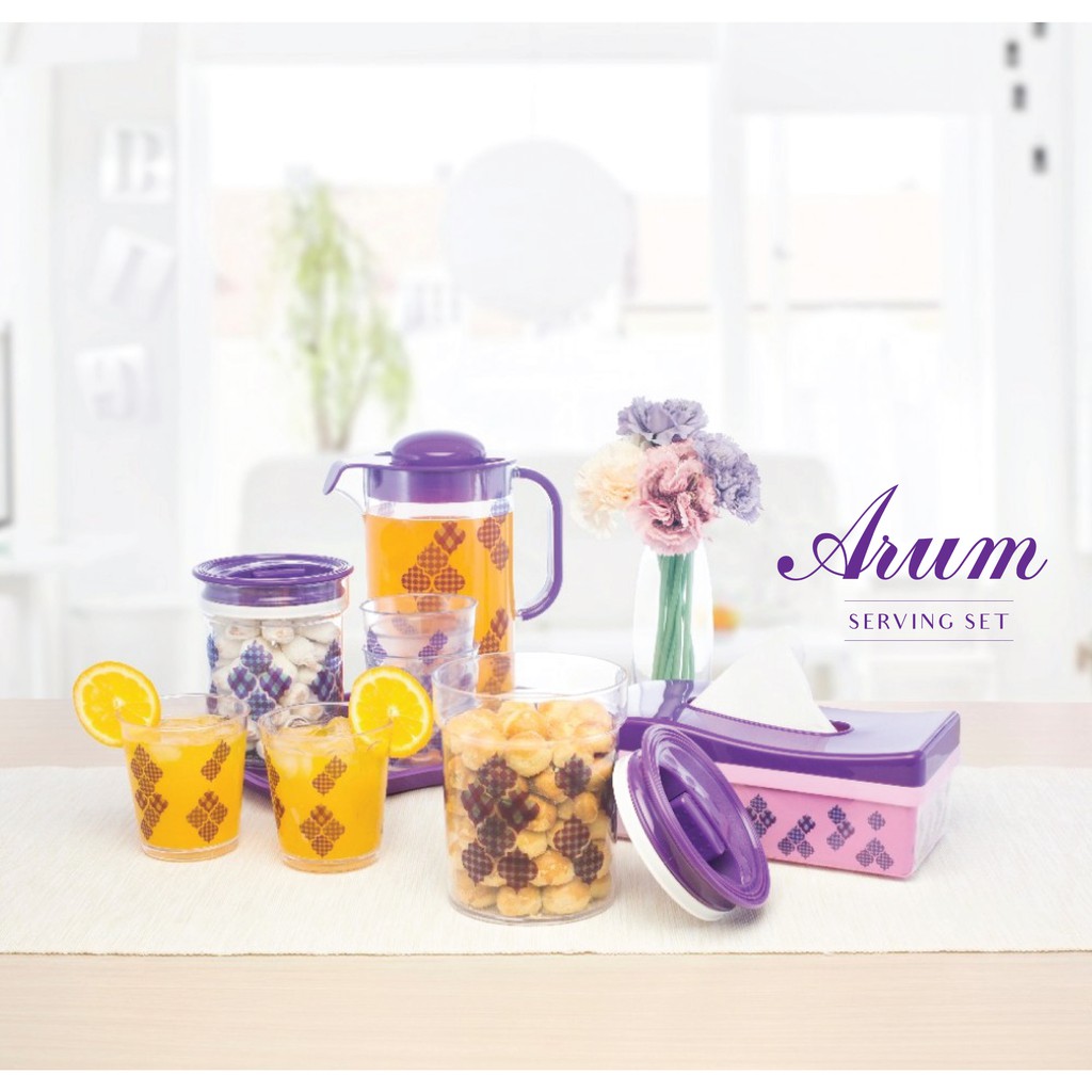 Arum sajian tamu - toples teko gelas set nampan dan tempat tissue lengkap