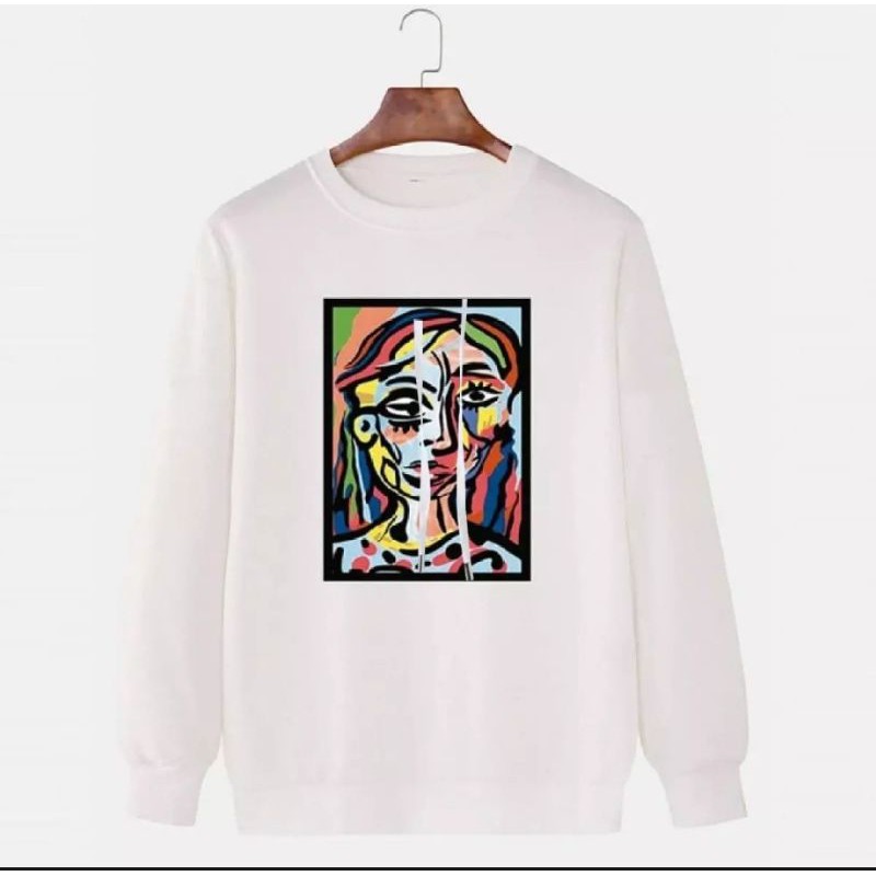 SWEATER WANITA COLOURFULL ART WOMAN FLEECE TEBAL KEKINIAN TERBARU''