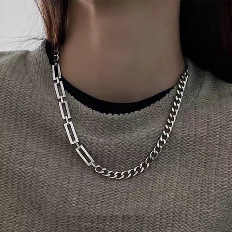 Kalung Rantai Bahan Titanium Steel Gaya Hip Hop Untuk Pria Dan Wanita