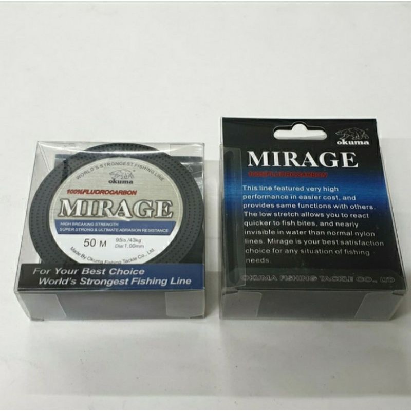 SHOCKLEADER OKUMA &quot;MIRAGE&quot; 100% FLUOROCARBON (95lbs / 1.00mm / 50m)