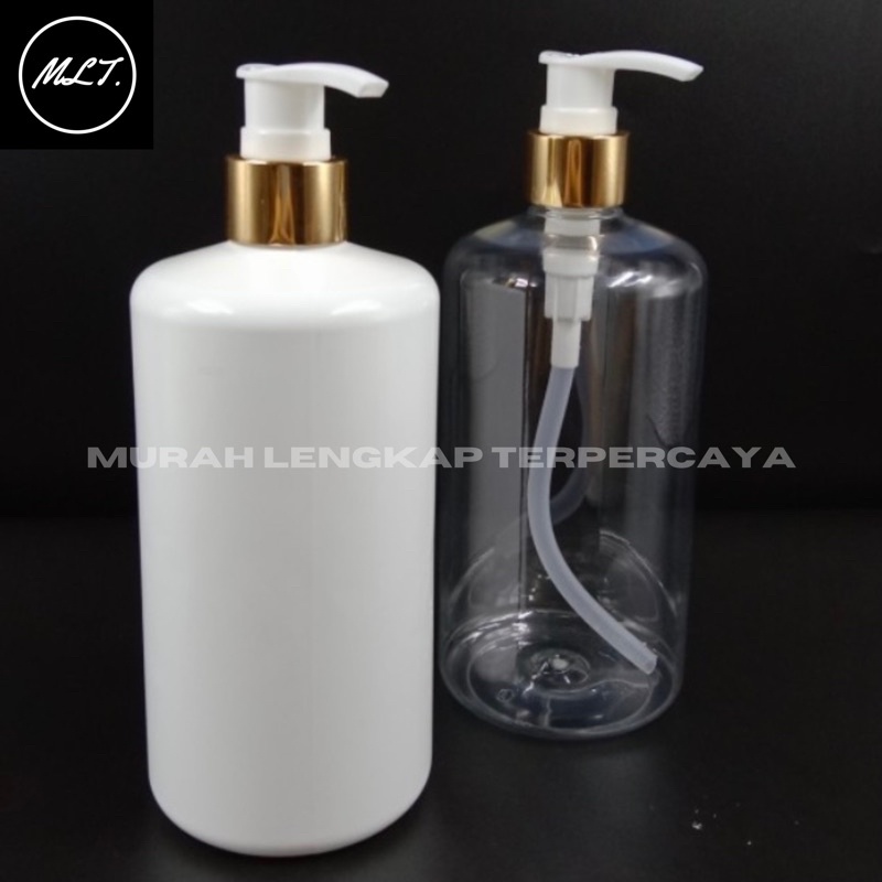 BOTOL PUMP LOTION 500ML BENING PUTIH SOLID LOTION PUMP GOLD 500 ML PET CLEAR POMPA