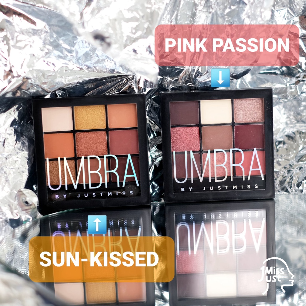 JUST MISS [UMB] UMBRA EYESHADOW PALETTE 9 Color Warna Eye Shadow Perona Mata PINK PASSION / TANNED / TEASE / SUN KISSED