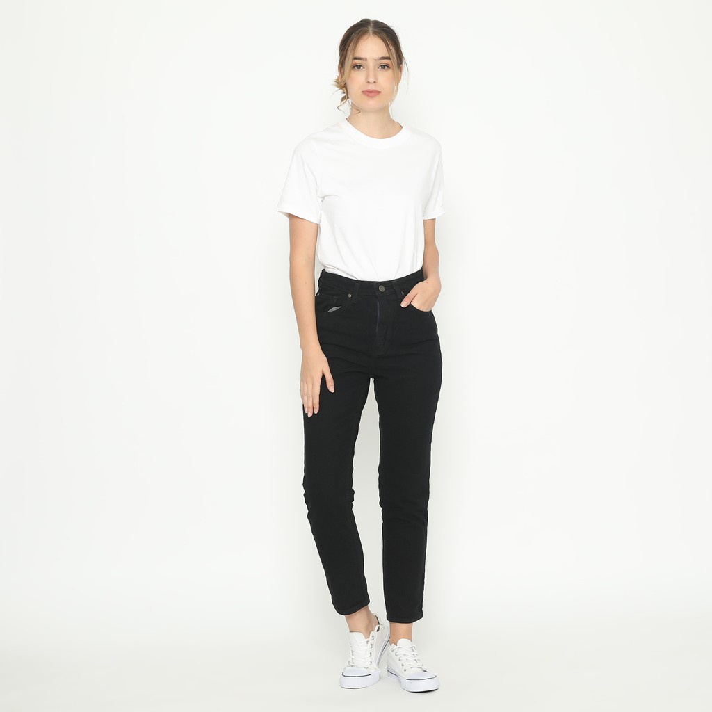 CELANA PANJANG JEANS WANITA  / CELANA BOYFRIEND WANITA / CELANA BOYFRIEND JEANS BLACK