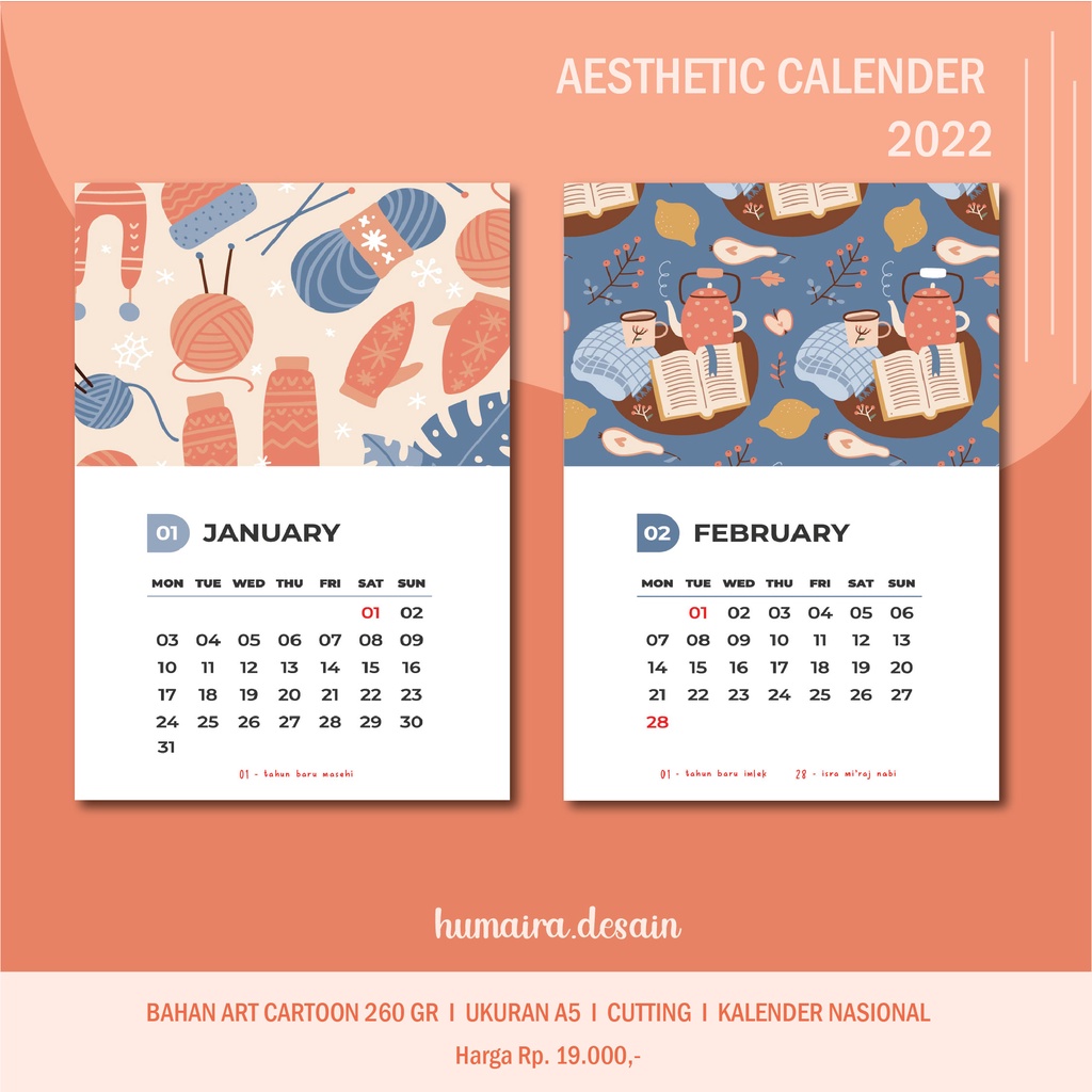 

KALENDER NASIONAL AESTHETIC 2022 COZY